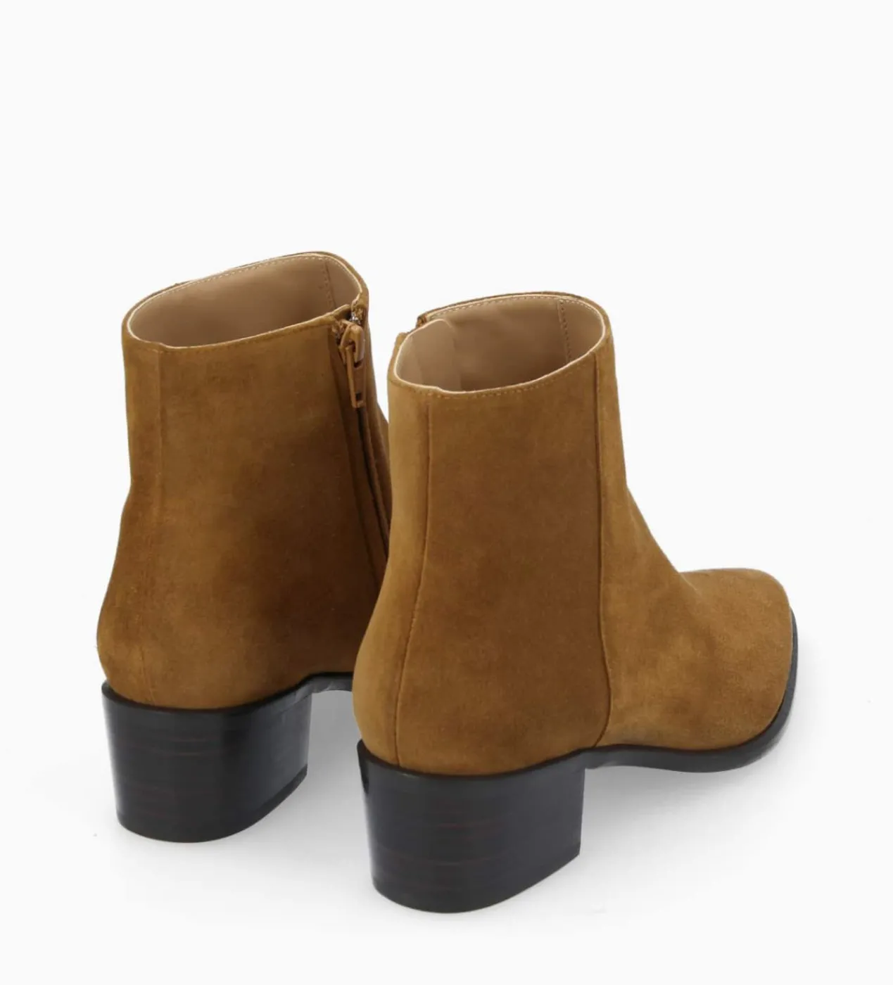 FREE LANCE Paris Bottine à talon à zip - Megan 50 - Cuir velours - Tabac Best