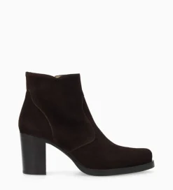 FREE LANCE Paris Bottine à talon à zip - Paddy 70 - Cuir velours - Marron foncé Marronfoncé Store
