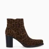 FREE LANCE Paris Bottine à talon à zip - Paddy 70 - Cuir velours - Léopard Cheap