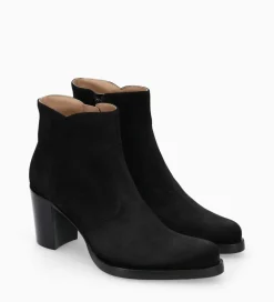 FREE LANCE Paris Bottine à talon à zip - Paddy 70 - Cuir velours - Noir Best