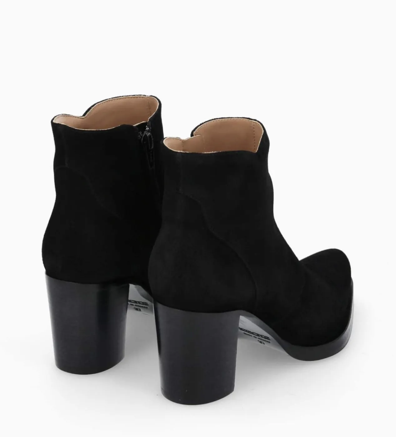 FREE LANCE Paris Bottine à talon à zip - Paddy 70 - Cuir velours - Noir Best