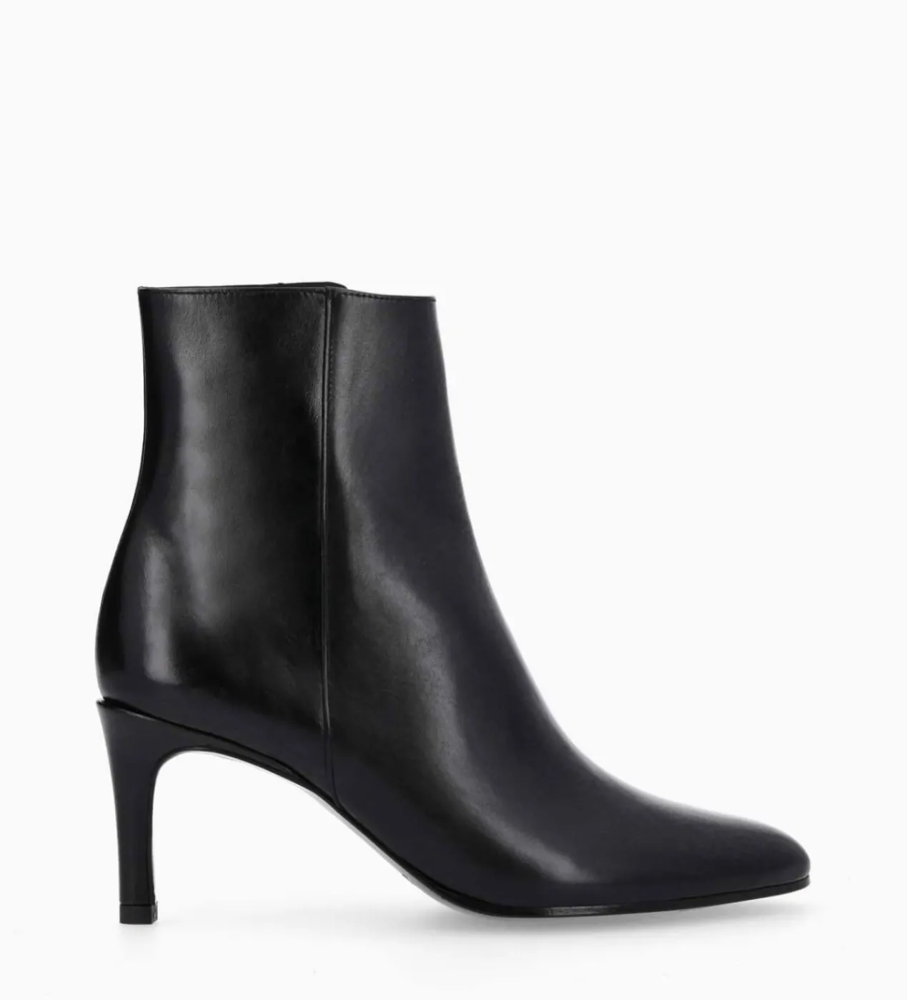 FREE LANCE Paris Bottine à talon aiguille zippée - Stella 65 - Cuir de veau lisse brillant - Noir Store