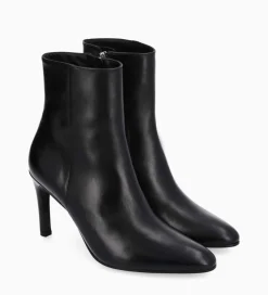 FREE LANCE Paris Bottine à talon aiguille zippée - Stella 85 - Cuir de veau lisse brillant - Noir Outlet