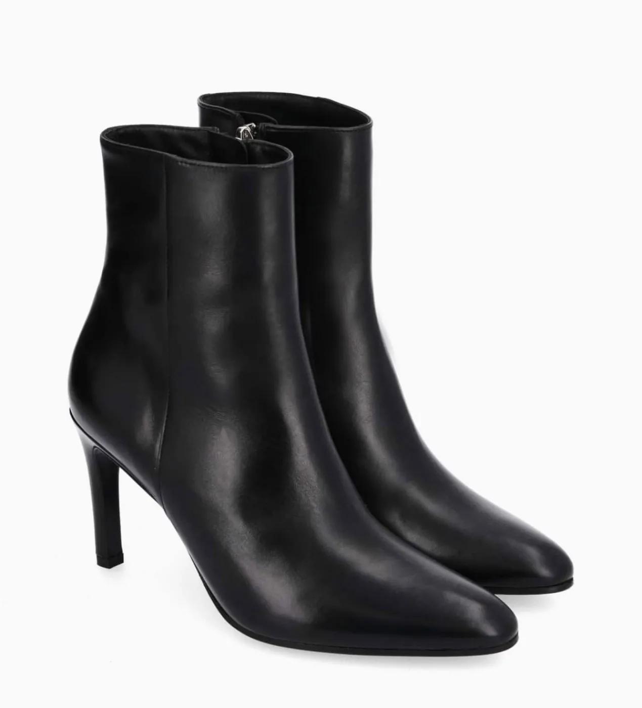 FREE LANCE Paris Bottine à talon aiguille zippée - Stella 85 - Cuir de veau lisse brillant - Noir Outlet