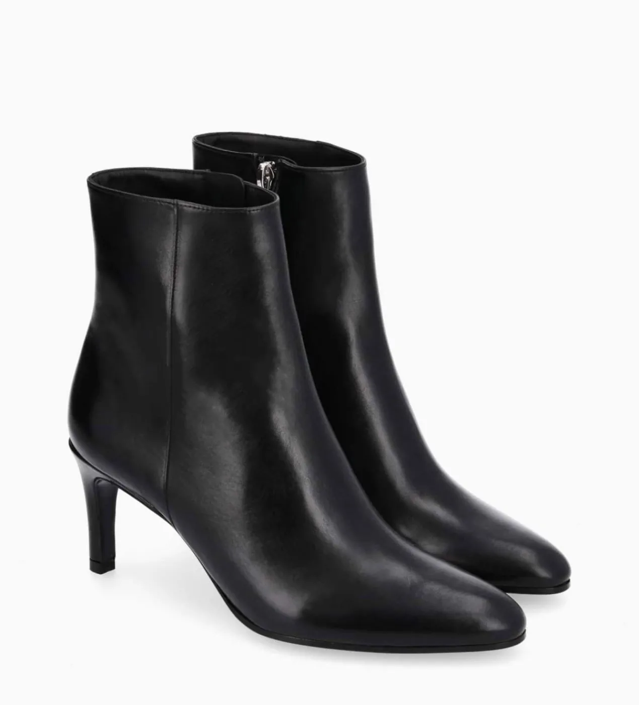 FREE LANCE Paris Bottine à talon aiguille zippée - Stella 65 - Cuir de veau lisse brillant - Noir Store