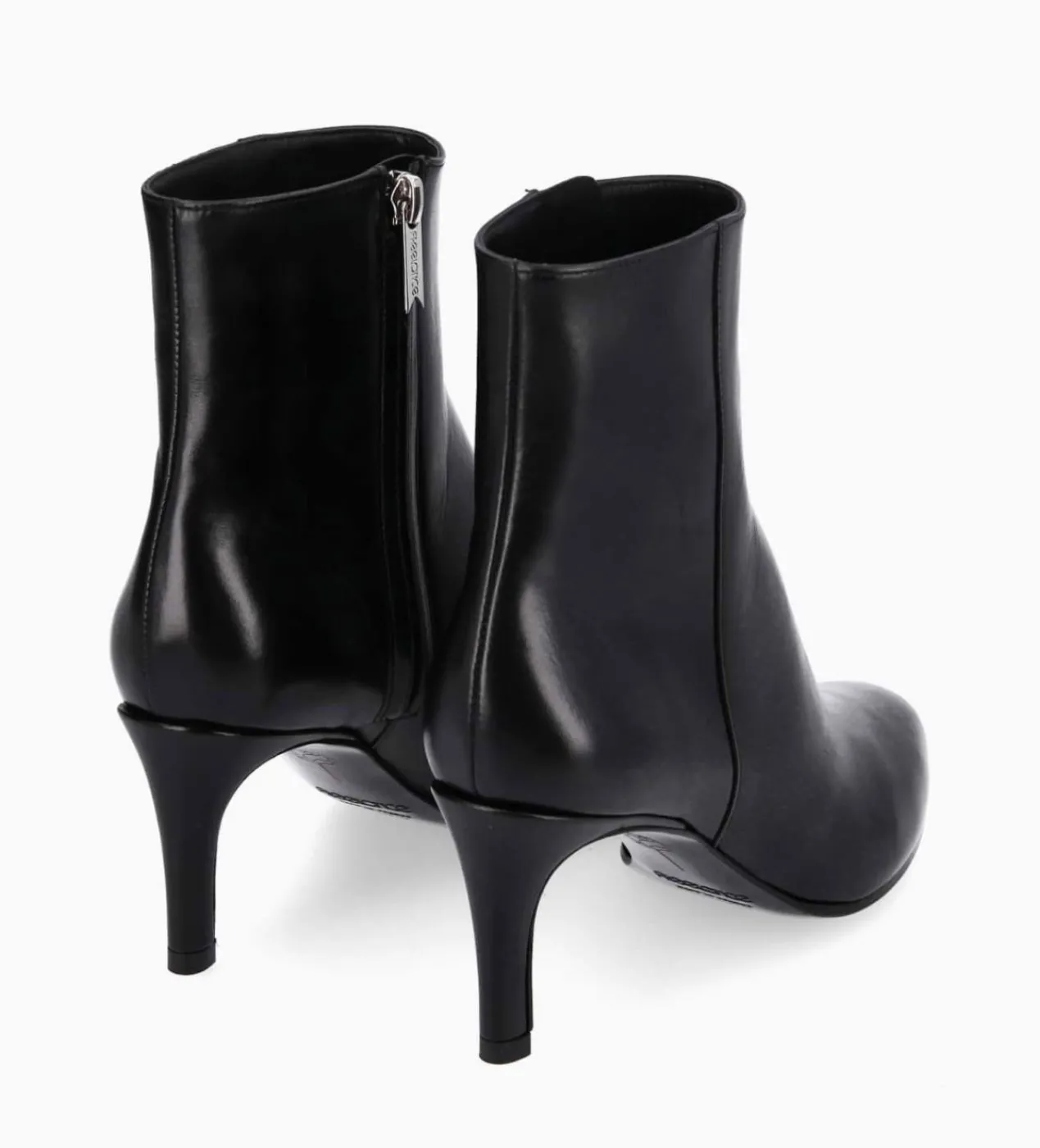 FREE LANCE Paris Bottine à talon aiguille zippée - Stella 65 - Cuir de veau lisse brillant - Noir Store