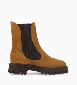 FREE LANCE Paris Bottine chelsea - Georgia - Cuir velours - Biscuit Discount