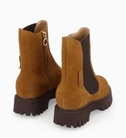 FREE LANCE Paris Bottine chelsea - Georgia - Cuir velours - Biscuit Discount