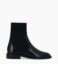FREE LANCE Paris Bottine chelsea - Harri 25 - Cuir de veau lisse brillant/Maille - Noir Best Sale