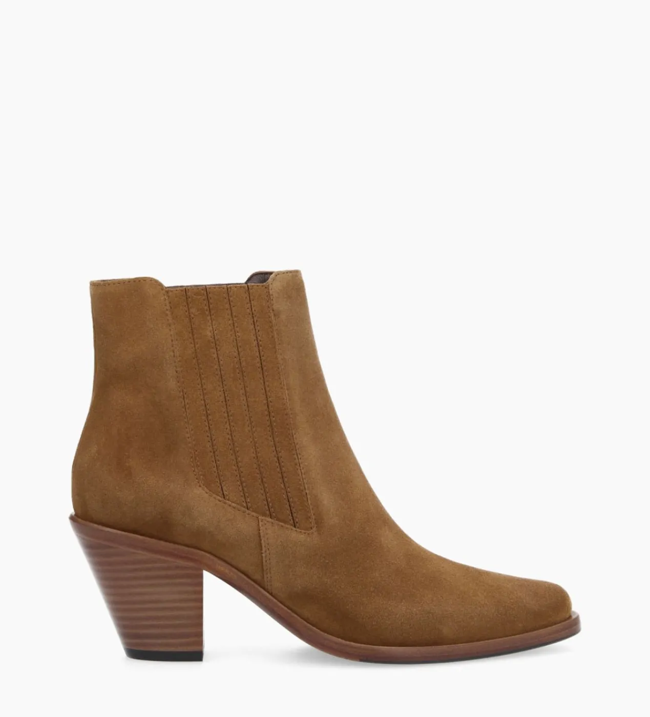 FREE LANCE Paris Bottine chelsea à talon - Jane 70 - Cuir velours - Sienna Discount