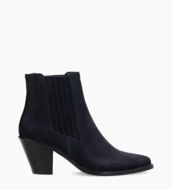 FREE LANCE Paris Bottine chelsea à talon - Jane 70 - Cuir velours - Marine Flash Sale