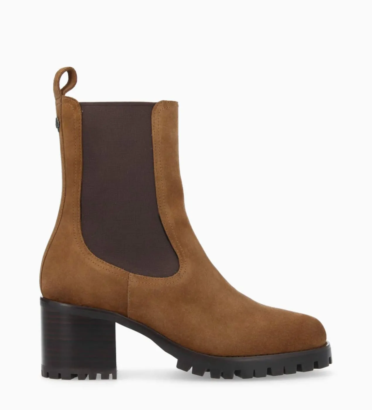 FREE LANCE Paris Bottine chelsea à talon - Jade 45 - Cuir velours - Brun Best