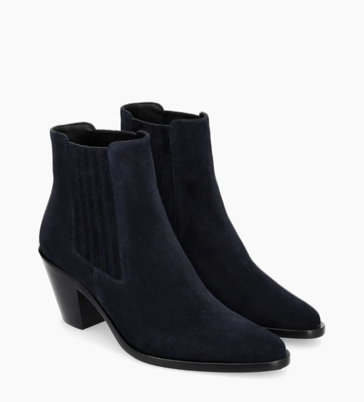 FREE LANCE Paris Bottine chelsea à talon - Jane 70 - Cuir velours - Marine Flash Sale
