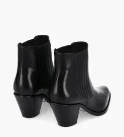 FREE LANCE Paris Bottine chelsea à talon - Jane 70 - Cuir de veau lisse - Noir Fashion