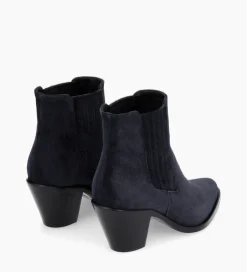 FREE LANCE Paris Bottine chelsea à talon - Jane 70 - Cuir velours - Marine Flash Sale