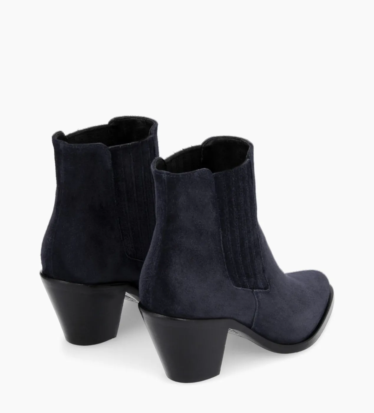FREE LANCE Paris Bottine chelsea à talon - Jane 70 - Cuir velours - Marine Flash Sale