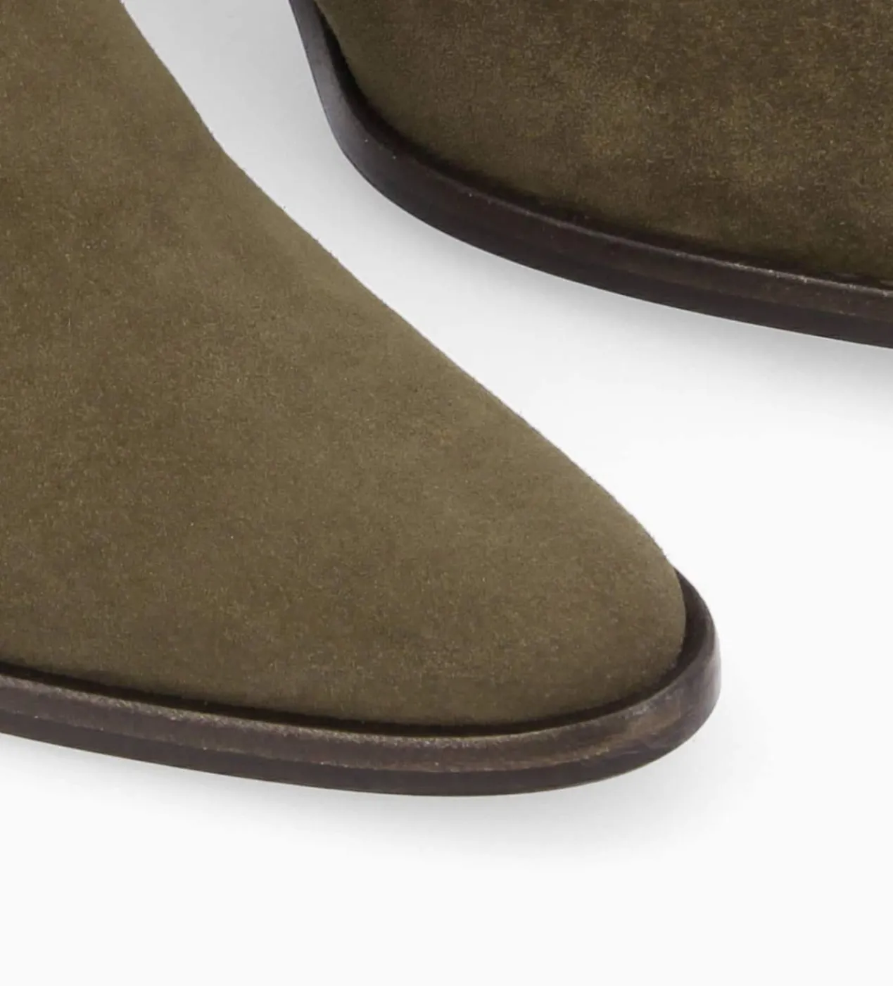 FREE LANCE Paris Bottine chelsea à talon - Jane 70 - Cuir velours - Kaki Sale