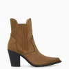 FREE LANCE Paris Bottine chelsea à talon - Sandy 80 - Cuir velours - Brun New