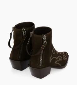 FREE LANCE Paris Bottine Western - Calamity 40 - Cuir velours - Marron foncé Marronfoncé Fashion