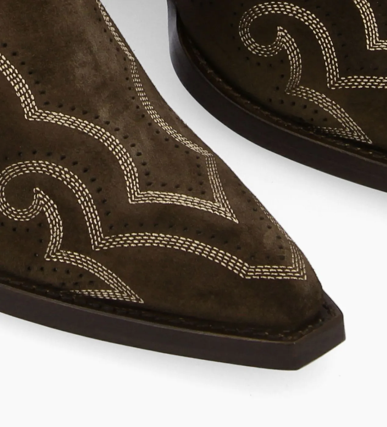 FREE LANCE Paris Bottine Western - Calamity 40 - Cuir velours - Marron foncé Marronfoncé Fashion