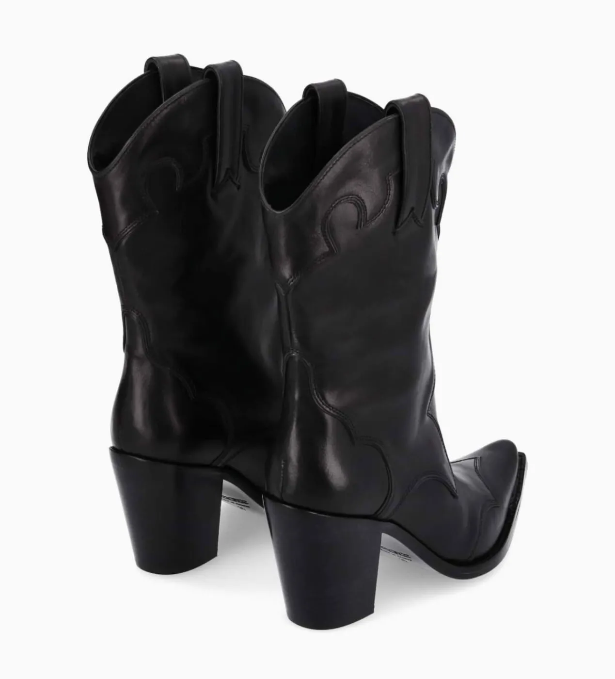 FREE LANCE Paris Bottine western à talon - Andy 80 - Cuir de veau lisse mat - Noir Sale