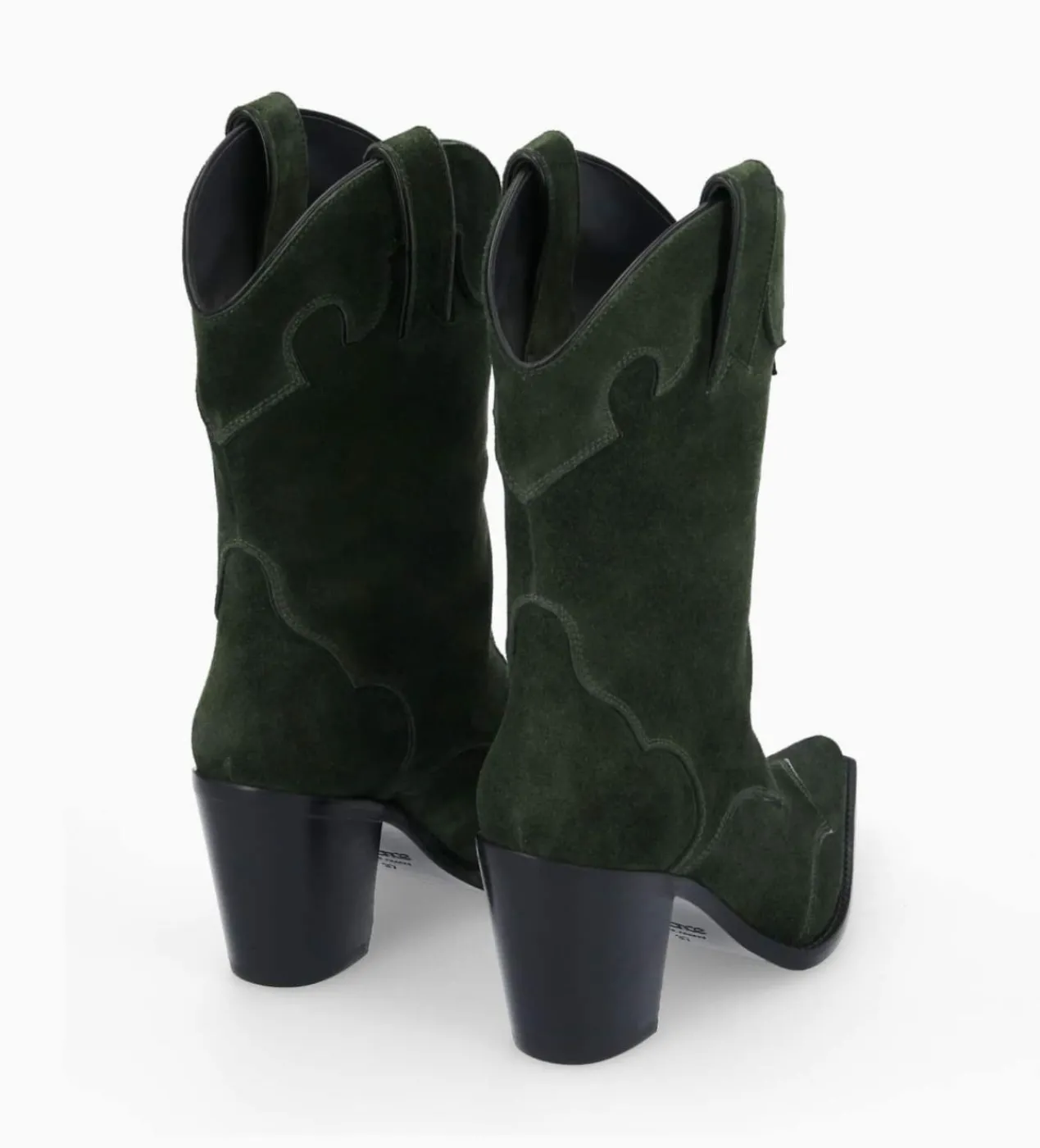 FREE LANCE Paris Bottine western à talon - Andy 80 - Cuir velours - Militaire Hot