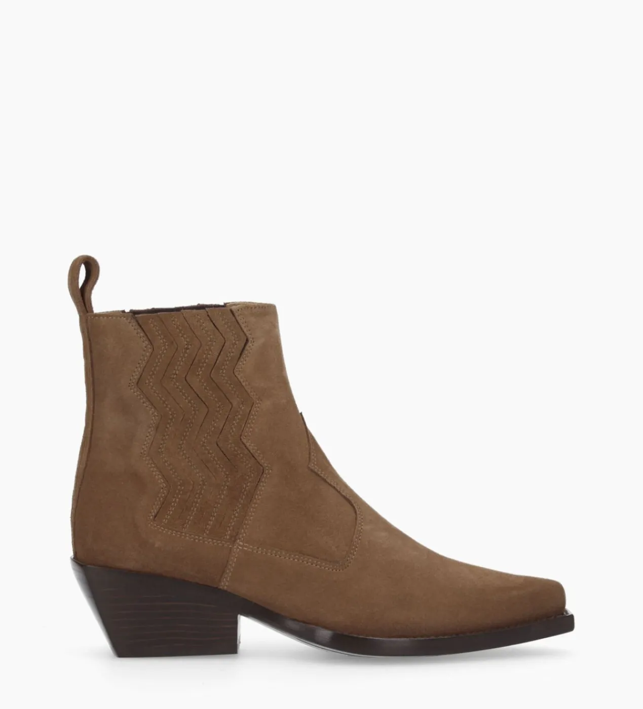 FREE LANCE Paris Bottine western chelsea - Calamity 40 - Cuir velours - Brun New