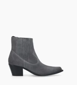 FREE LANCE Paris Bottine western chelsea - Sibelle 50 - Cuir velours - Stone Sale