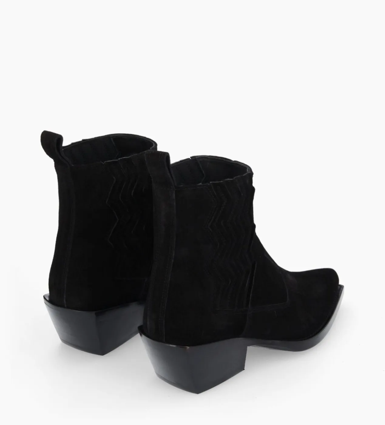 FREE LANCE Paris Bottine western chelsea - Calamity 40 - Cuir velours - Noir Flash Sale