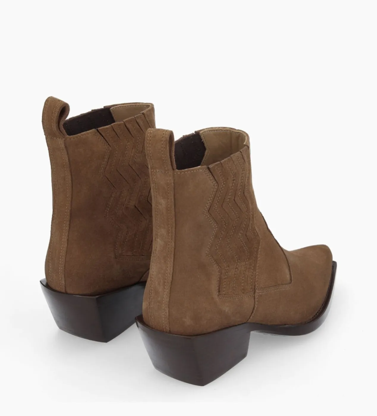 FREE LANCE Paris Bottine western chelsea - Calamity 40 - Cuir velours - Brun New