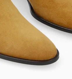 FREE LANCE Paris Bottine western chelsea - Kim 40 - Cuir velours - Caramel Best Sale