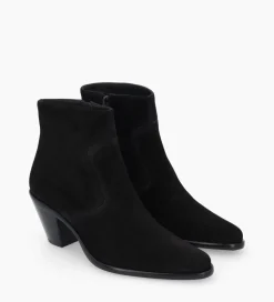 FREE LANCE Paris Bottine western zippée - Jane 7 - Cuir velours - Noir Outlet