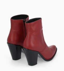 FREE LANCE Paris Bottine western zippée - Jane 9 - Cuir lisse - Rouge Sale