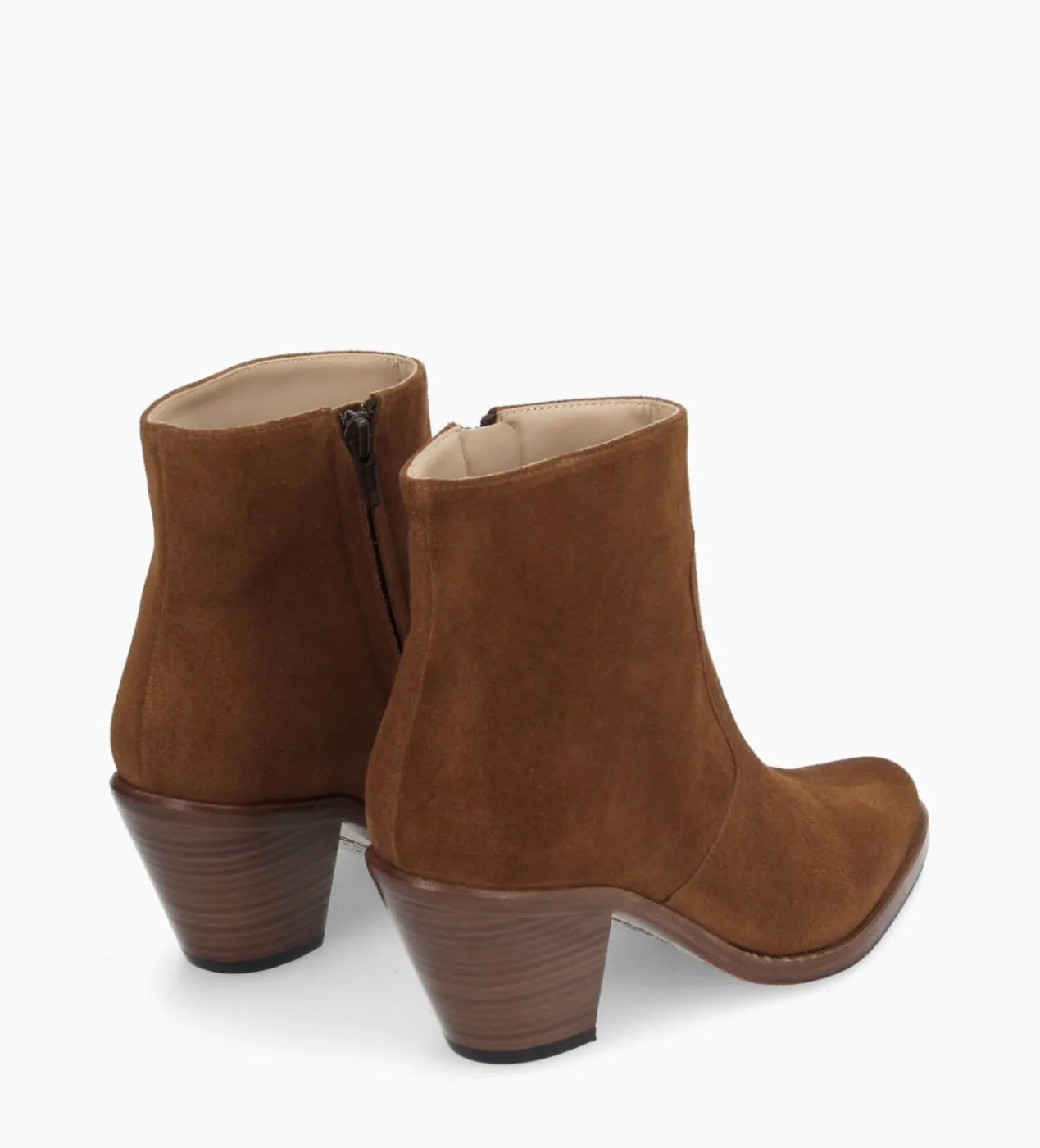 FREE LANCE Paris Bottine western zippée - Jane 7 - Cuir velours - Marron Cheap