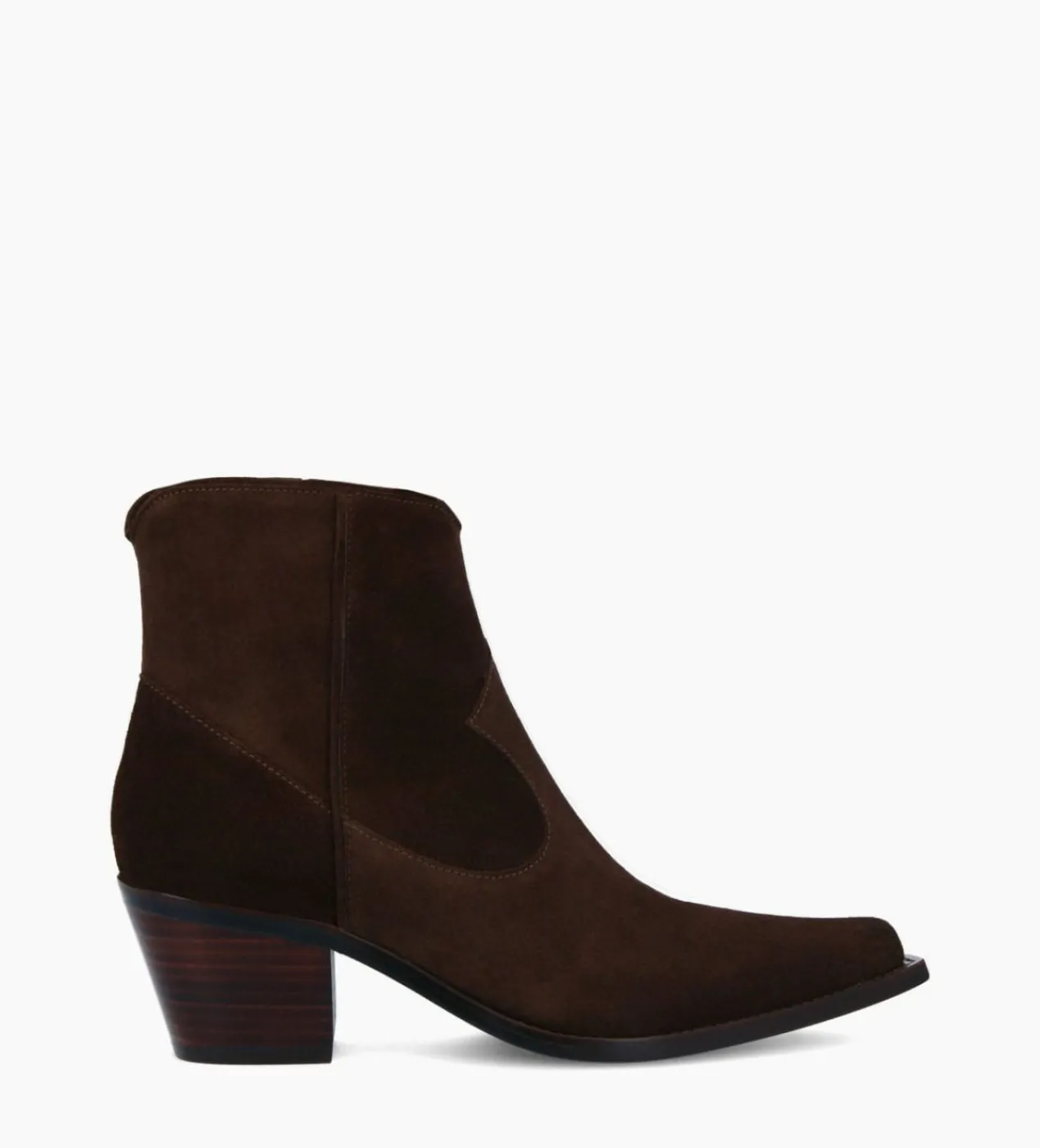 FREE LANCE Paris Bottine western zippée à talon - Sadie 50 - Cuir velours - Marron foncé Marronfoncé Hot