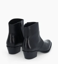 FREE LANCE Paris Bottine western zippée à talon - Jane 5 - Cuir lisse - Noir Hot