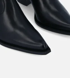 FREE LANCE Paris Bottine western zippée à talon - Sadie 50 - Cuir de veau lisse brillant - Noir Best