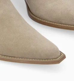 FREE LANCE Paris Bottine western zippée à talon - Sadie 50 - Cuir velours - Grège Cheap