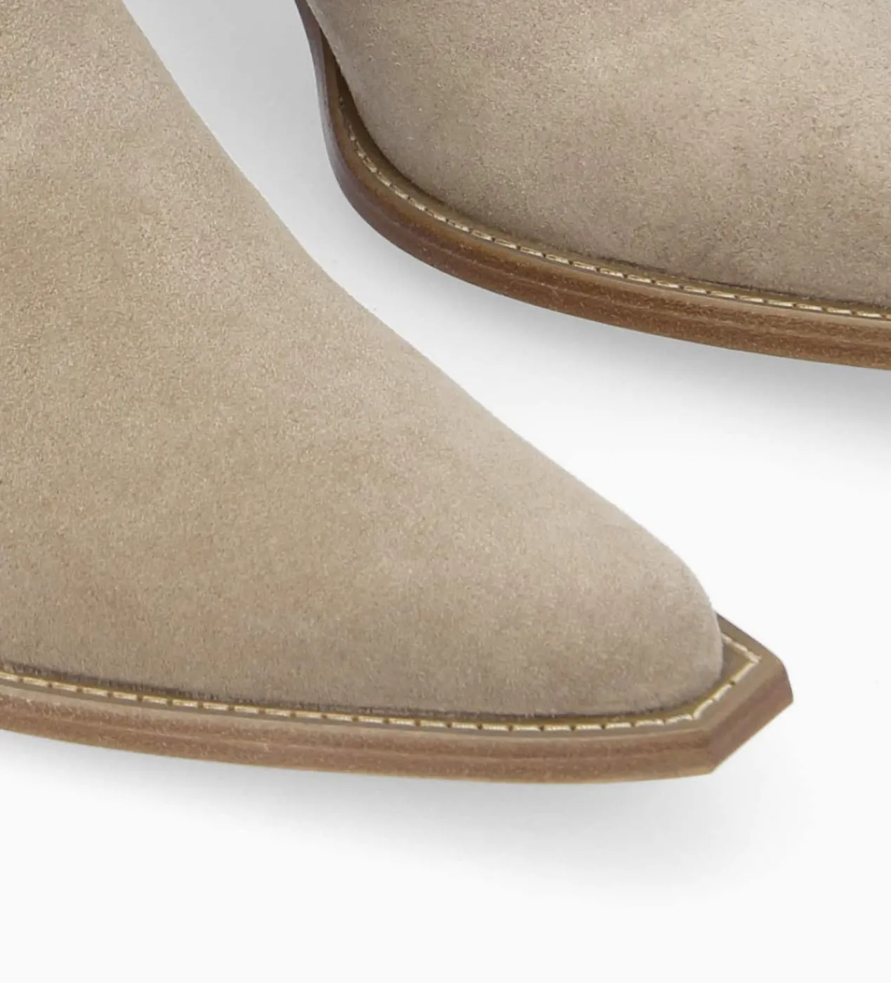 FREE LANCE Paris Bottine western zippée à talon - Sadie 50 - Cuir velours - Grège Cheap
