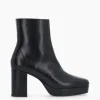 FREE LANCE Paris Bottine zippée à talon - Carlotta 70 - Cuir lisse - Noir Best Sale