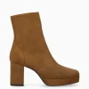 FREE LANCE Paris Bottine zippée à talon - Carlotta 70 - Cuir velours - Brun Best