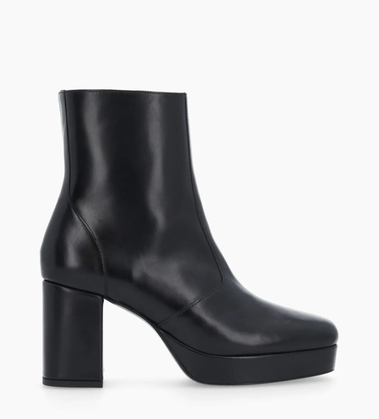 FREE LANCE Paris Bottine zippée à talon - Carlotta 70 - Cuir lisse - Noir Best Sale
