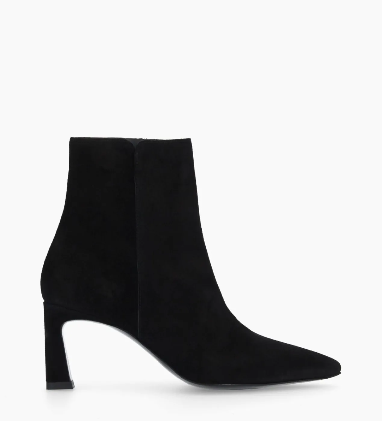 FREE LANCE Paris Bottine zippée à talon - Cathleen 65 - Cuir velours - Noir Best