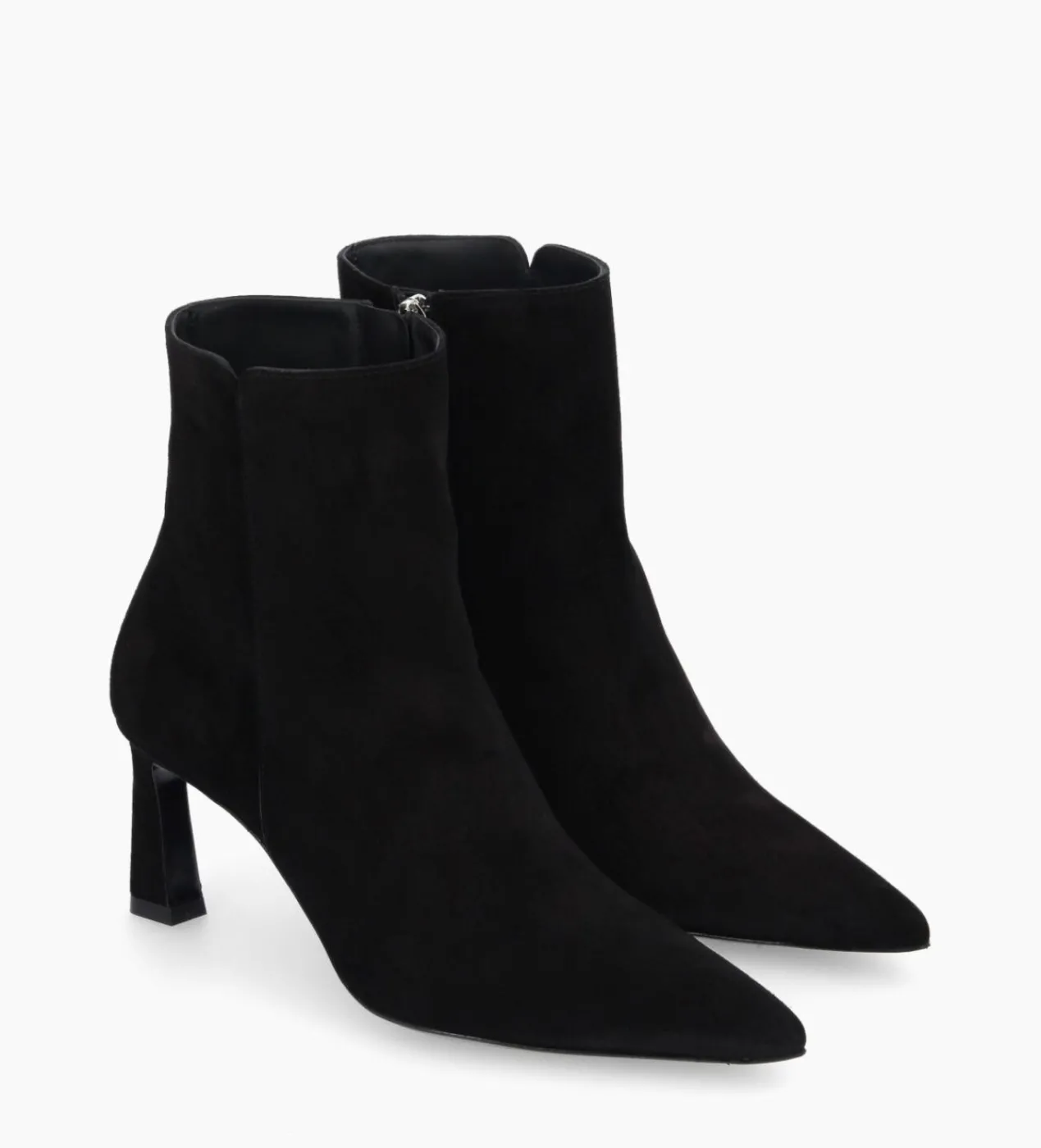 FREE LANCE Paris Bottine zippée à talon - Cathleen 65 - Cuir velours - Noir Best