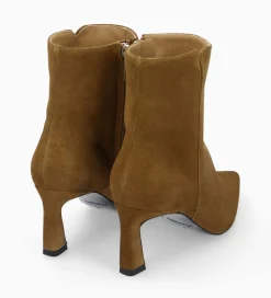 FREE LANCE Paris Bottine zippée à talon - Cathleen 65 - Cuir velours - Sienna Sale