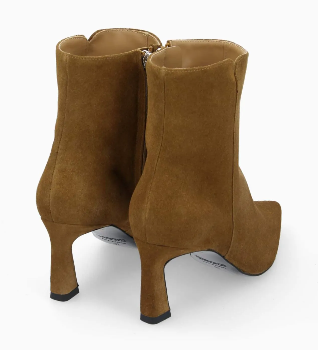 FREE LANCE Paris Bottine zippée à talon - Cathleen 65 - Cuir velours - Sienna Sale