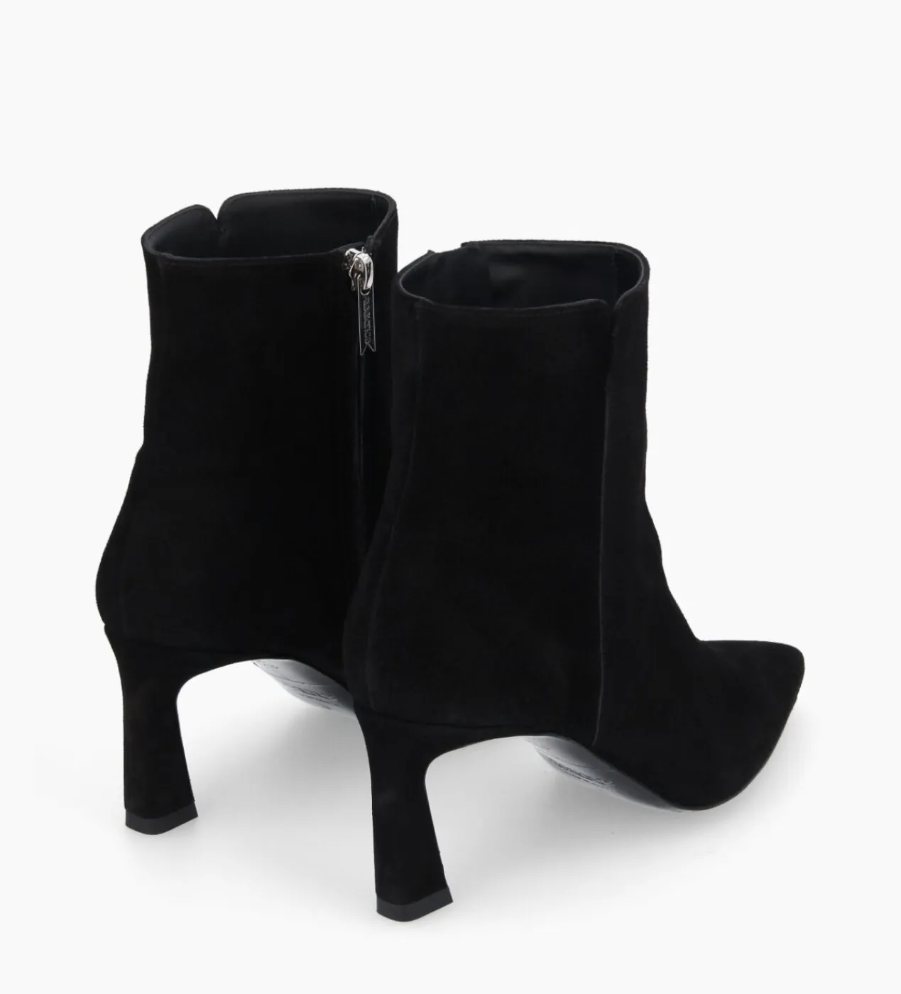 FREE LANCE Paris Bottine zippée à talon - Cathleen 65 - Cuir velours - Noir Best