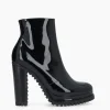 FREE LANCE Paris Bottine zippée à talon - Lery 7 - Cuir vernis - Noir Discount