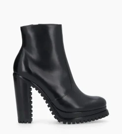 FREE LANCE Paris Bottine zippée à talon - Lery 7 - Cuir lisse - Noir Fashion
