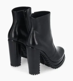 FREE LANCE Paris Bottine zippée à talon - Lery 7 - Cuir lisse - Noir Fashion